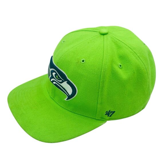 Seattle Seahawks Hat Adult Green Embroidered Strapback Cap NFL Football - Picture 5 of 7